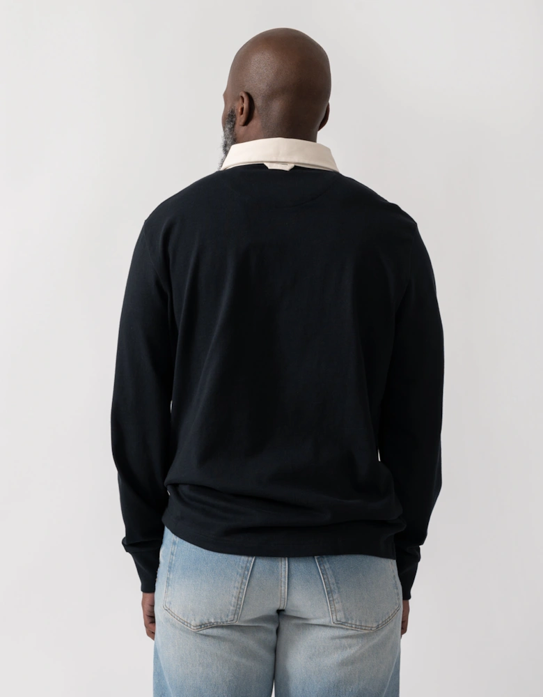 Mens Blocked Heavy Rugger - 5 Black