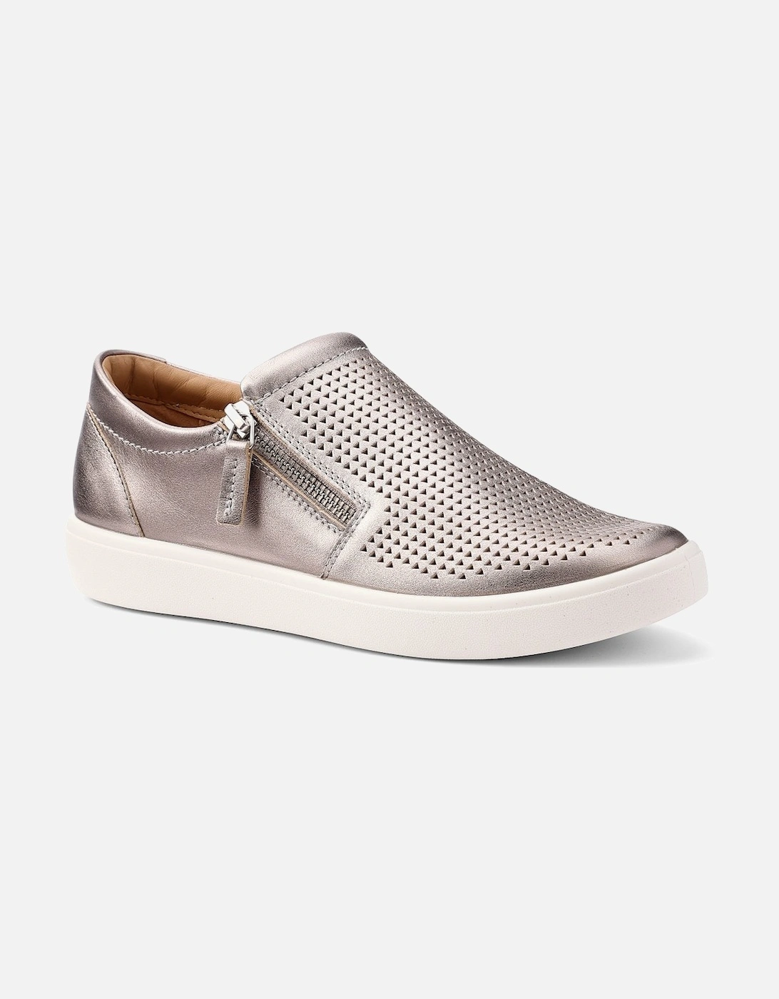 Hotter Women's Silver Daisy Slip On Trainers - Size: 6.5