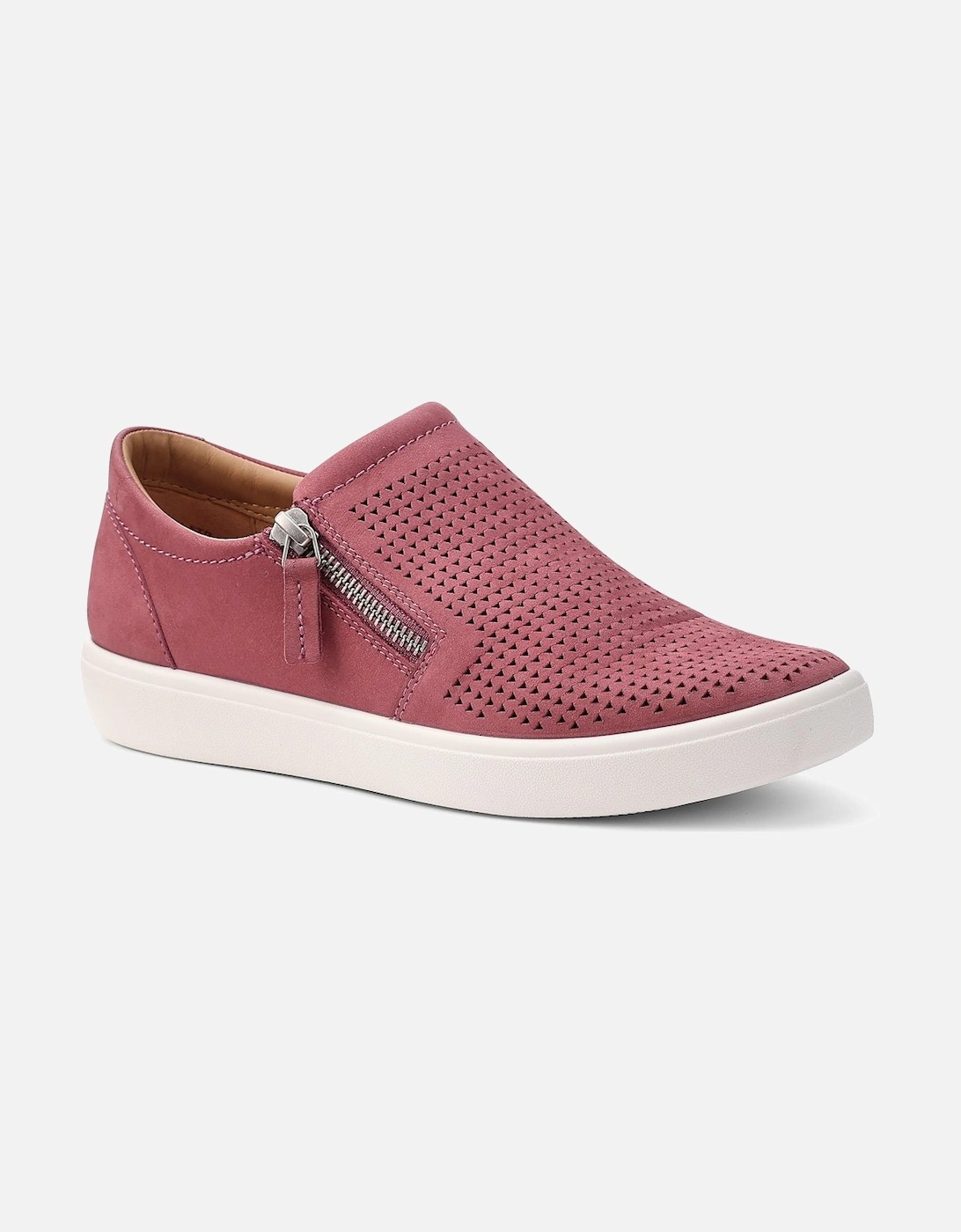 Hotter Women's Red Daisy Wide Fit Slip On Trainers - Size: 6.5