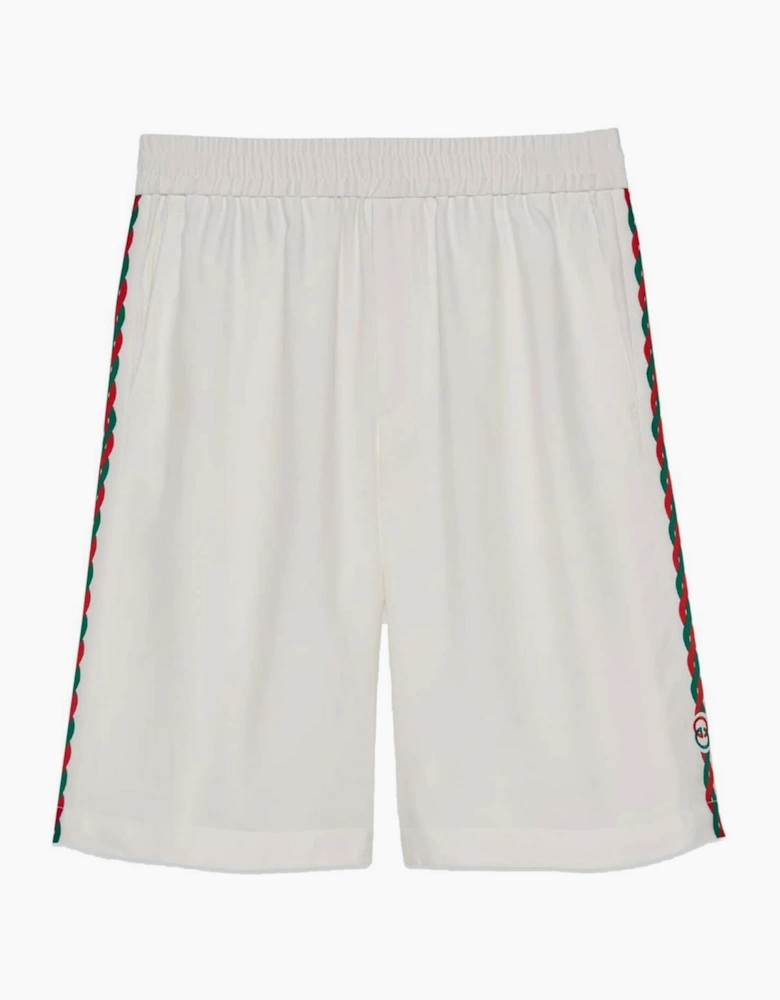 GG INTERLOCKING CHAIN SHORTS WHITE