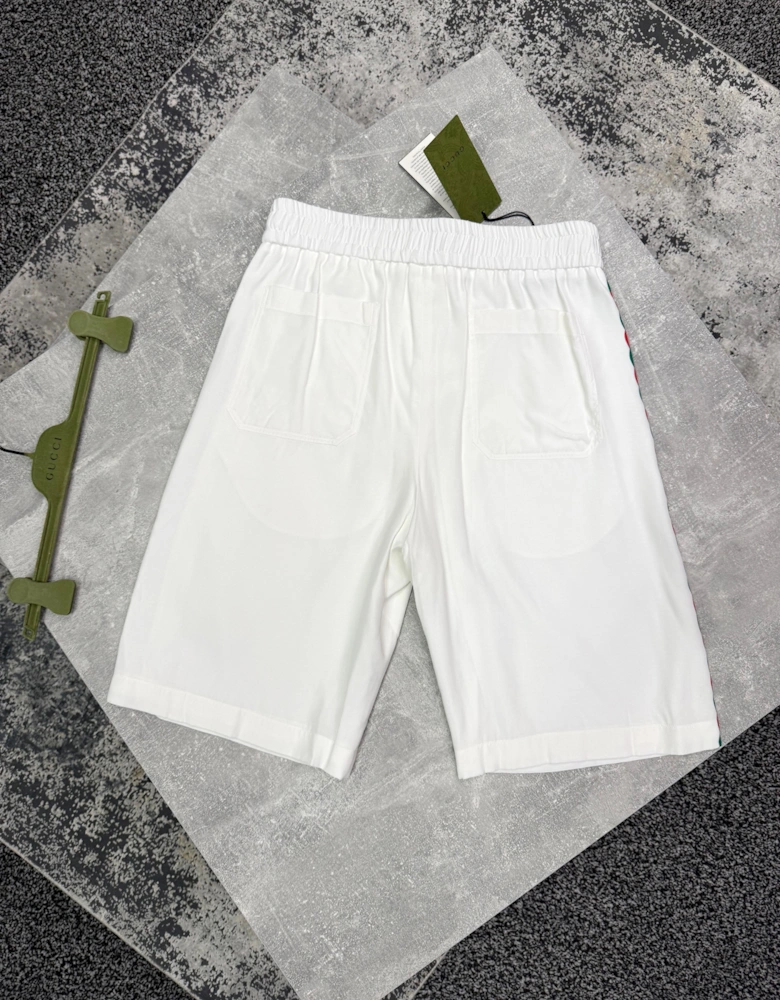 GG INTERLOCKING CHAIN SHORTS WHITE