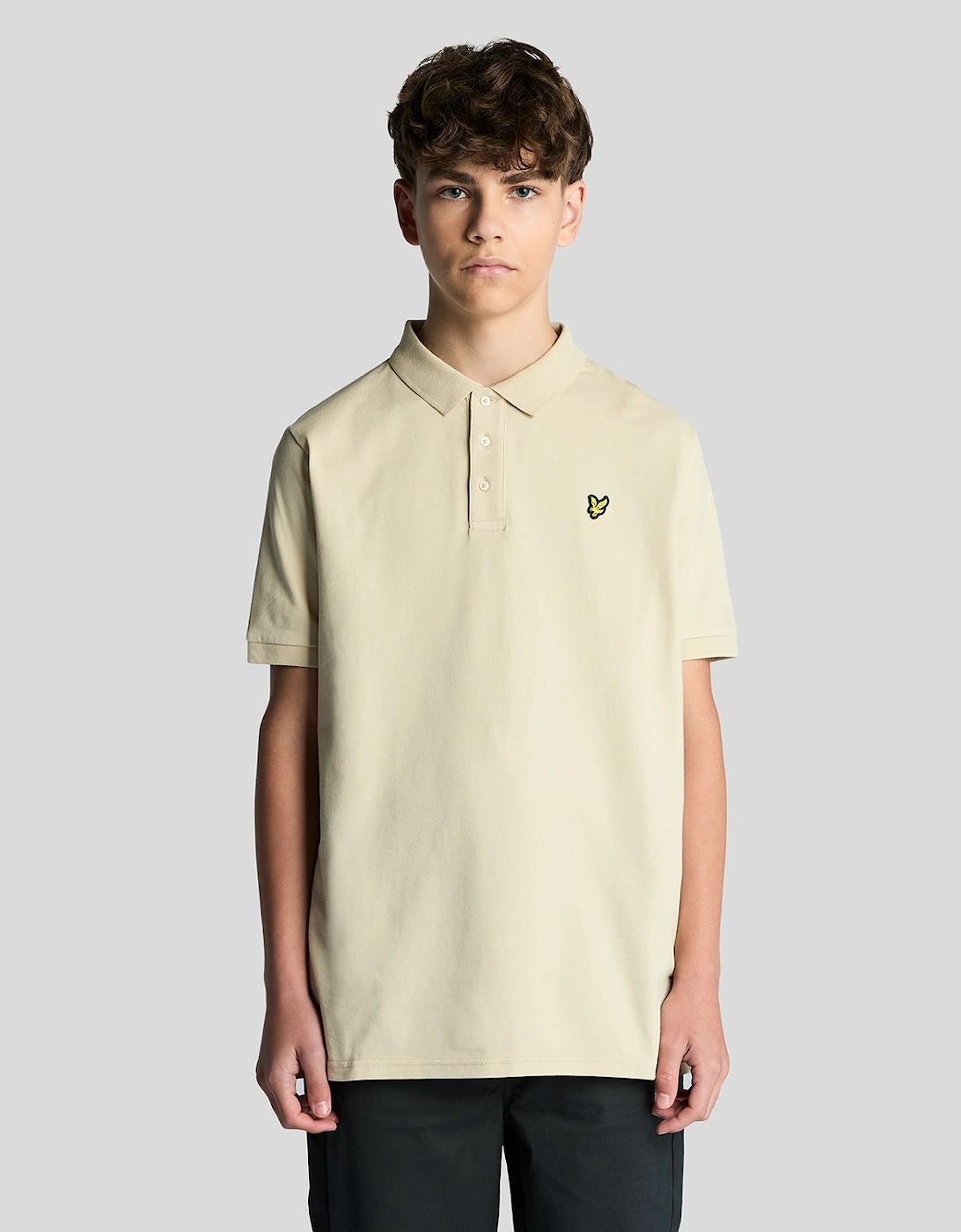 Lyle And Scott Boy's Cotton Polo Shirt - Tan - Size, 12 Years/13 Years