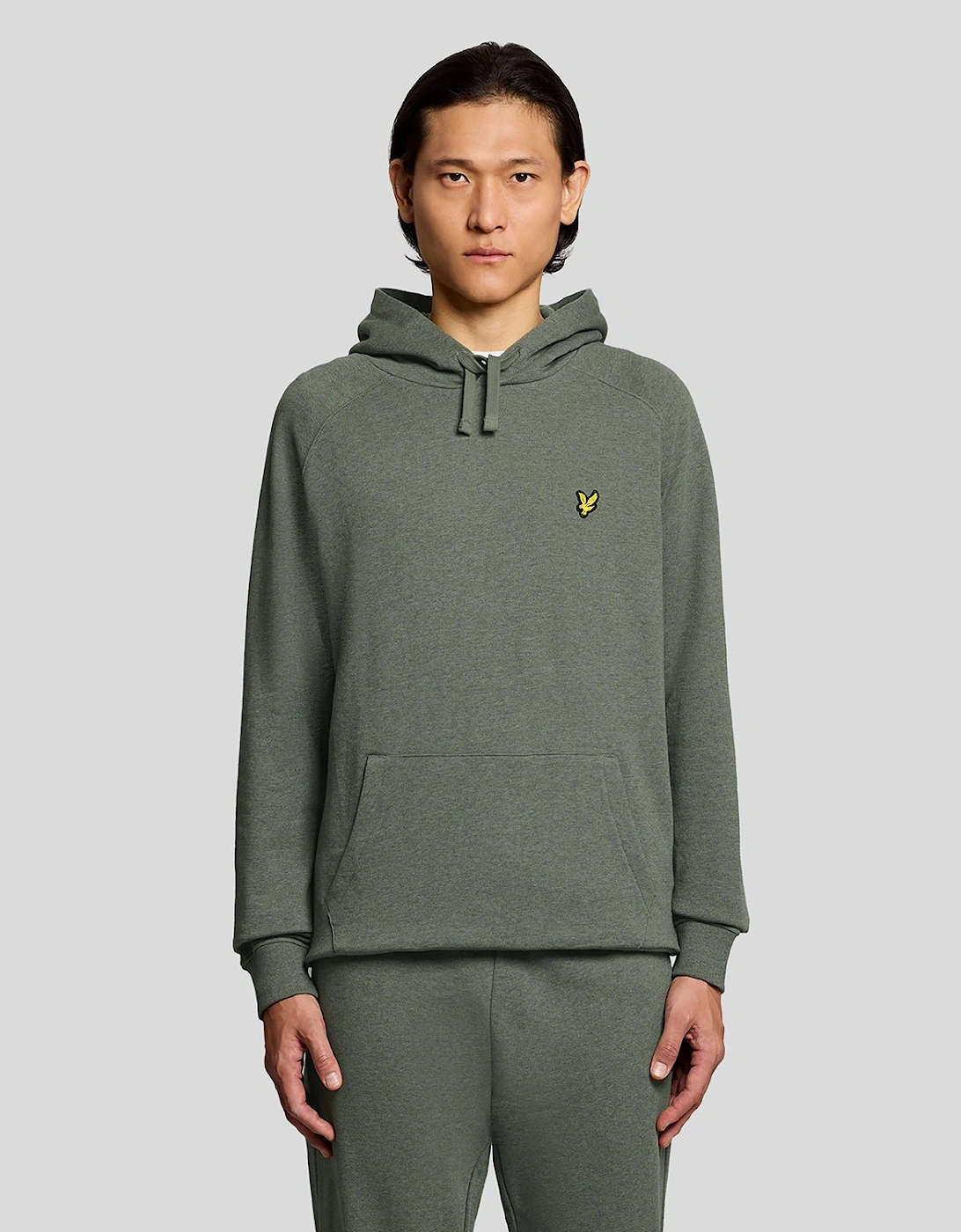 Lyle And Scott Men's Tan Cotton Marl Raglan Hoodie  Xl