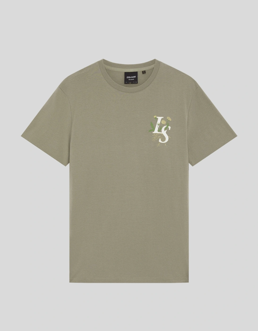 Lyle And Scott Men's Tan Botanical Graphic T-Shirt  34 Xs