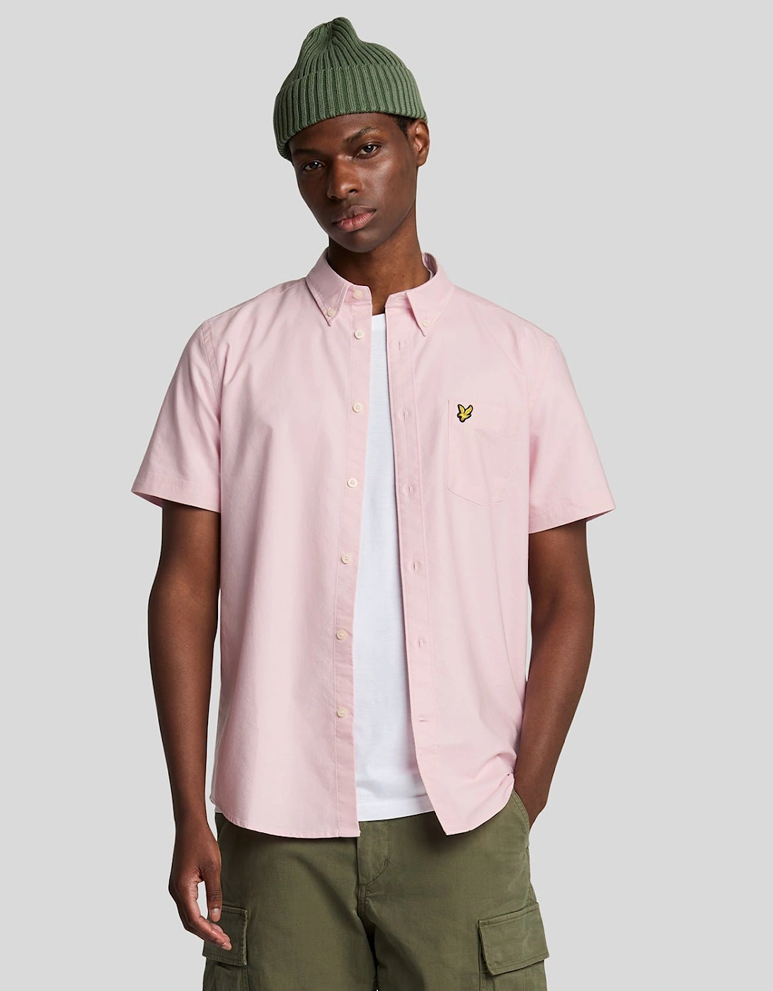 Lyle And Scott Men's Pink Short Sleeve Oxford Shirt  Regular/36 S