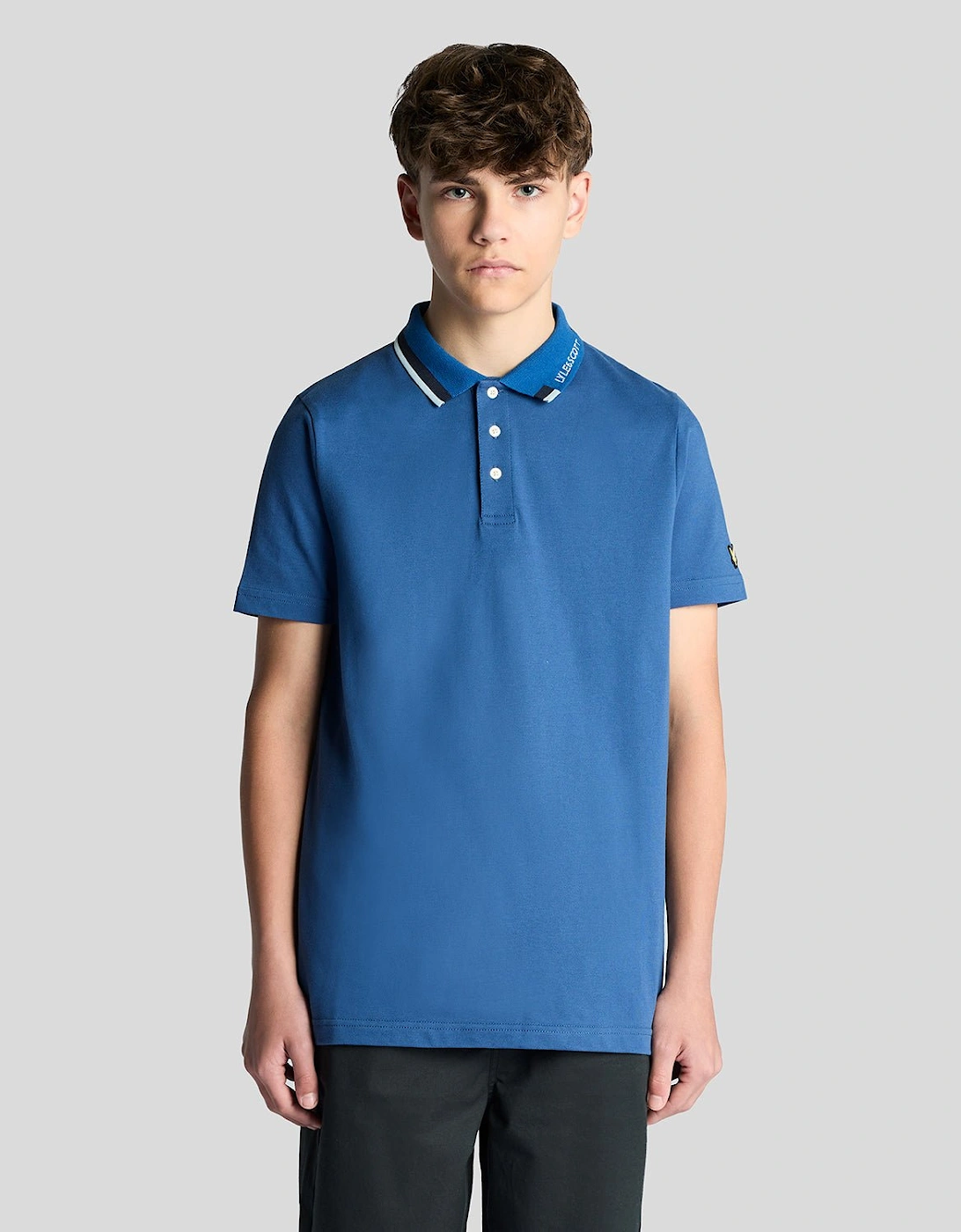 Lyle And Scott Boys Blue 'S Tipped Logo Polo Shirt  15 Years/16 Years Size 15/16 Y Kids