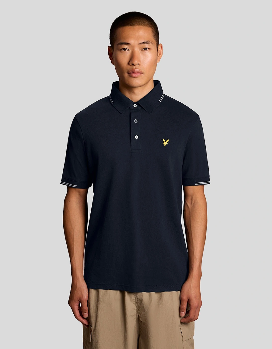 Lyle And Scott Men's Black Fine Cotton Tipped Polo Shirt - Size: 34