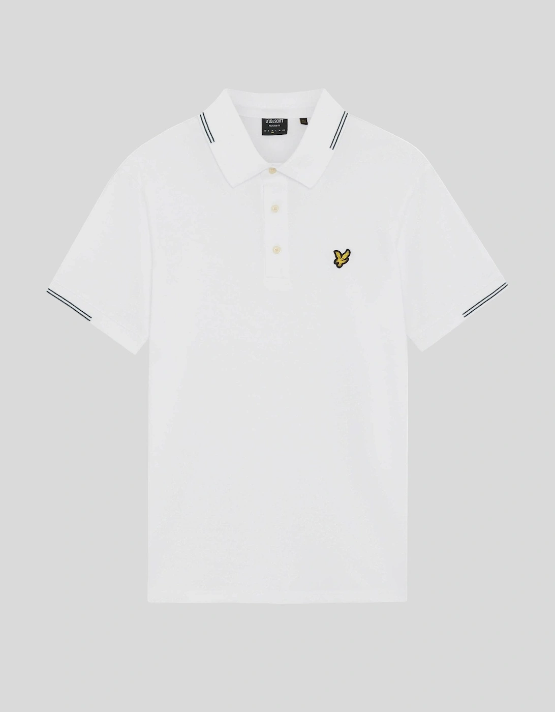 Lyle And Scott Men's White Fine Cotton Tipped Polo Shirt  44 Xxl