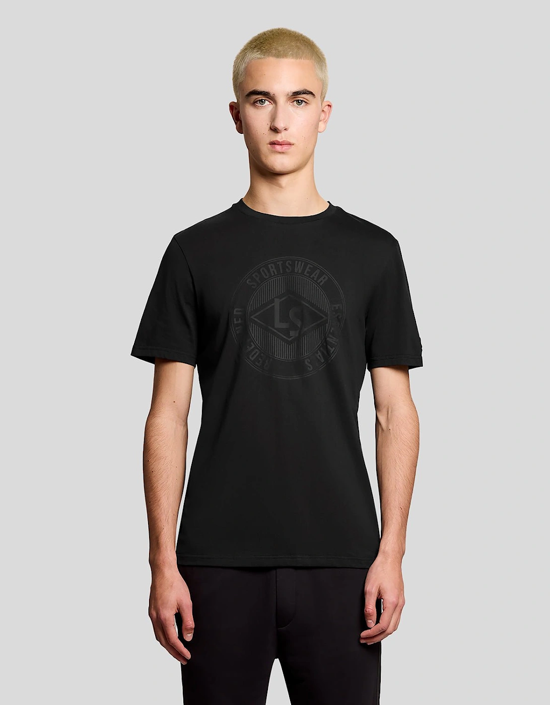 Lyle And Scott Men's Black Sports Redefined Graphic Logo T-Shirt  44 Xxl