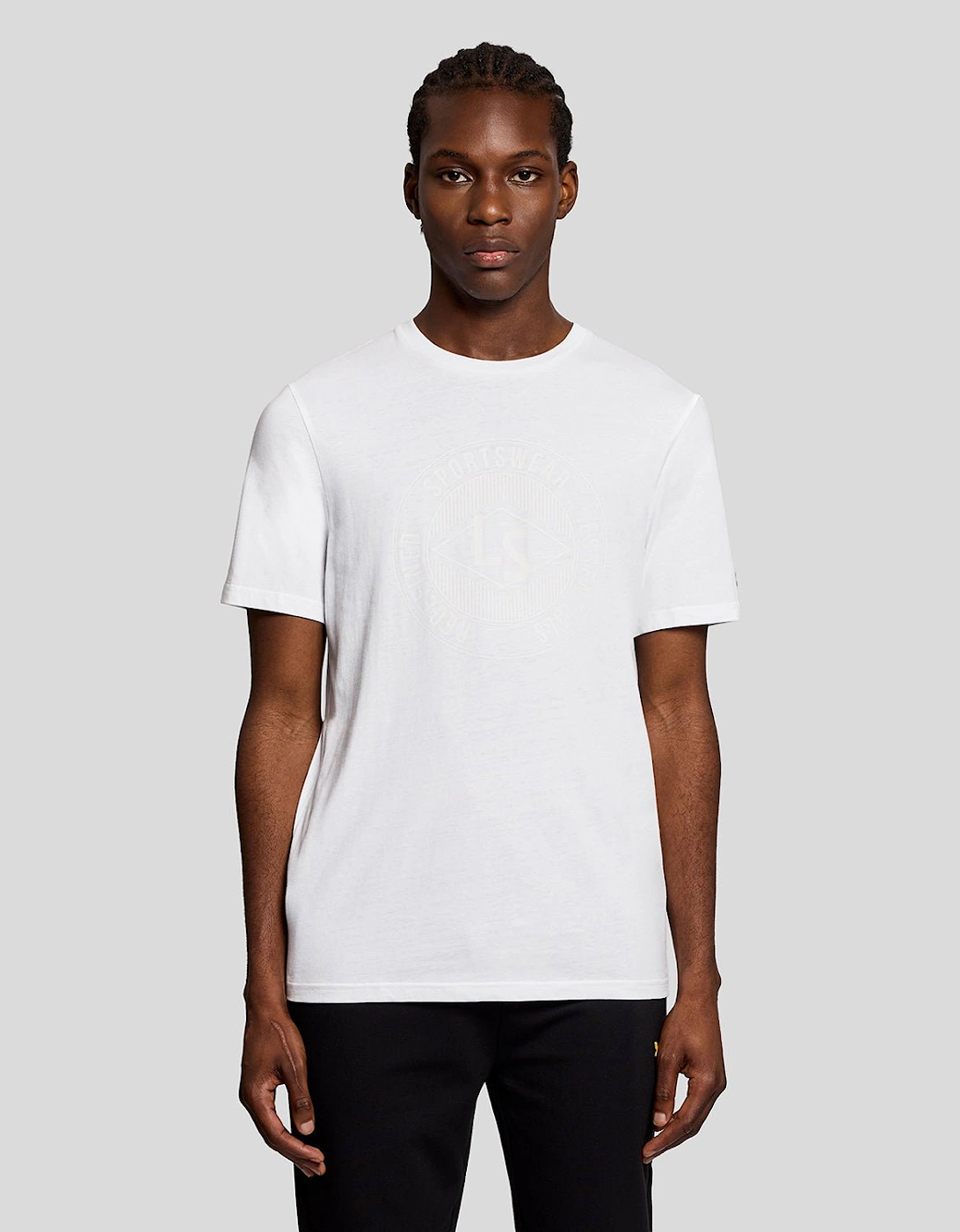 Lyle And Scott Men's White Sports Redefined Graphic Logo T-Shirt - Size 38