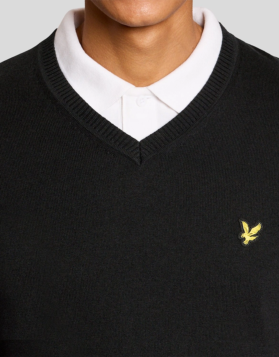 Cotton Blend V-Neck Jumper