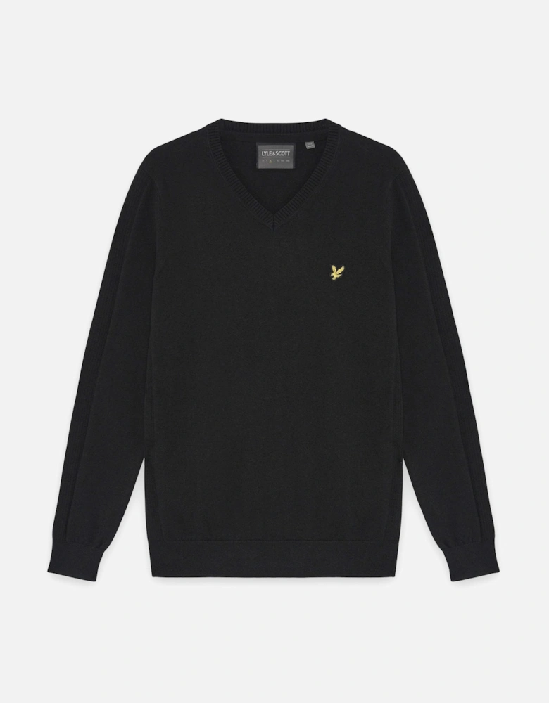 Cotton Blend V-Neck Jumper