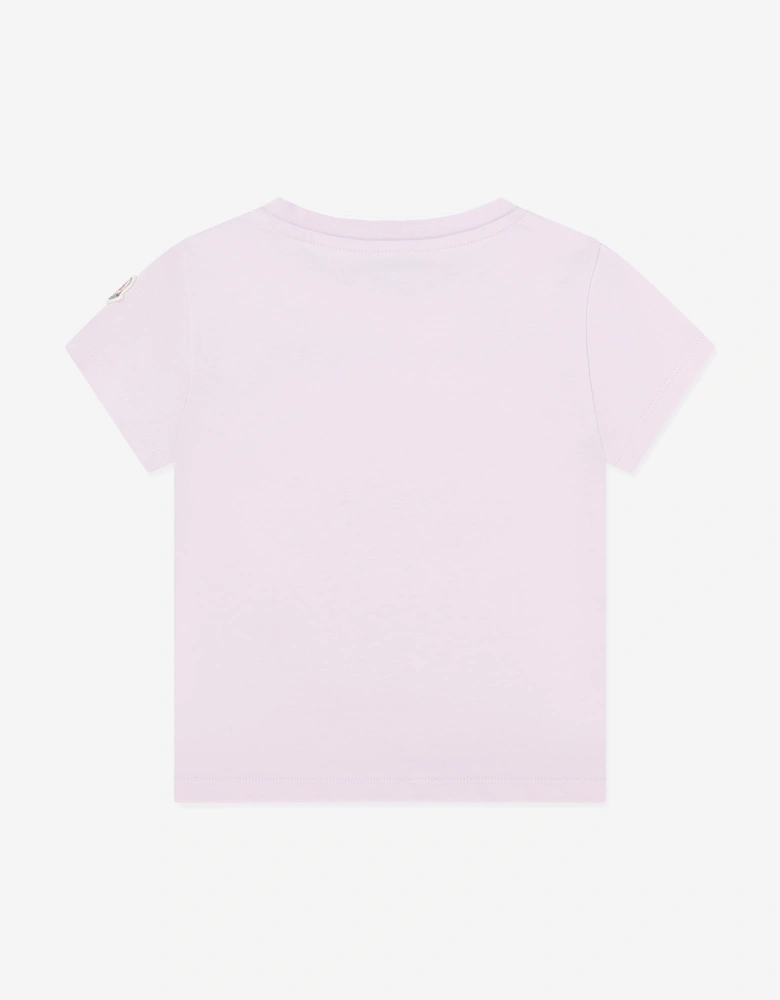 Enfant Girls Cotton Logo T-Shirt in Purple
