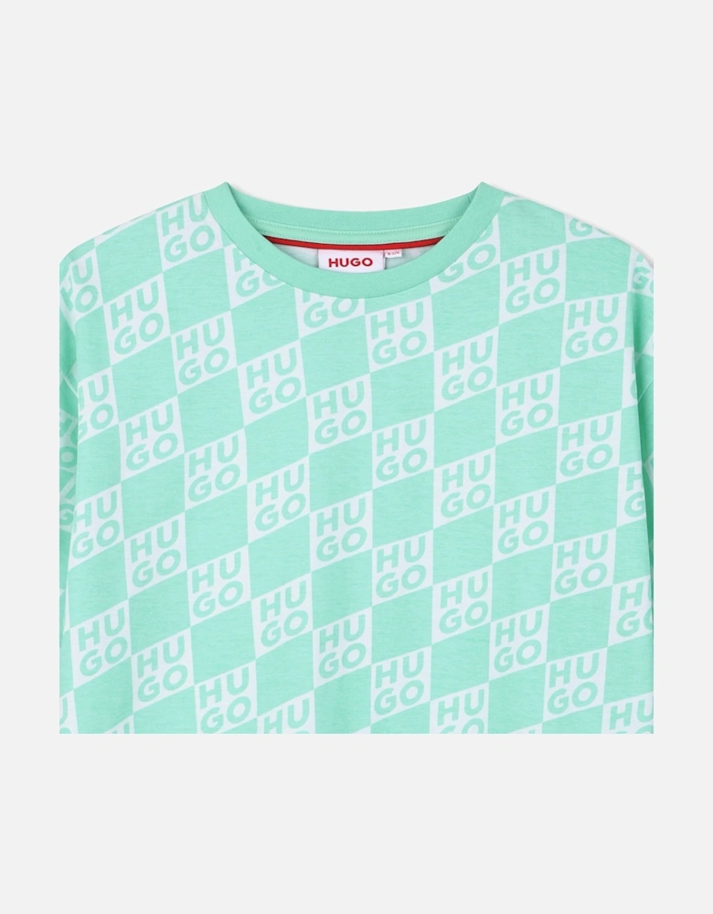 HUGO OVERSIZED GREEN T SHIRT G01022