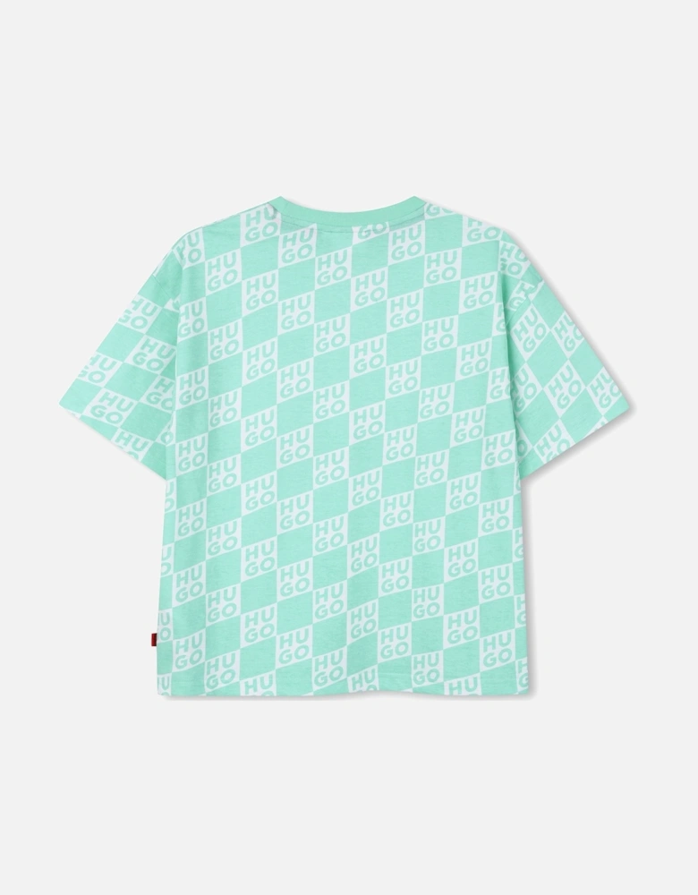 HUGO OVERSIZED GREEN T SHIRT G01022