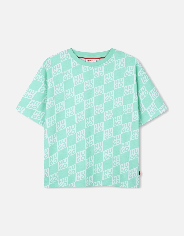 HUGO OVERSIZED GREEN T SHIRT G01022