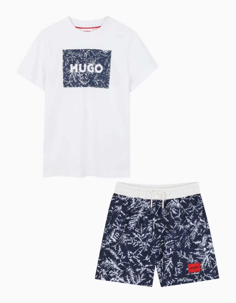 HUGO BOYS T SHIRT & SHORTS SET G01020/G00978