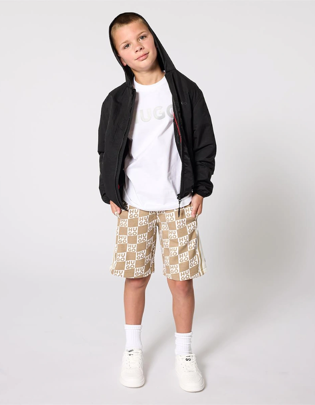 HUGO BEIGE JERSEY SHORTS G00999, 6 of 5