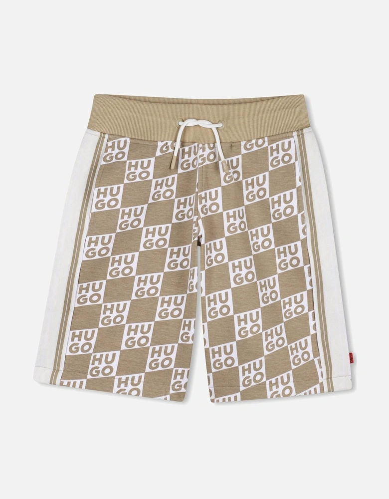 HUGO BEIGE JERSEY SHORTS G00999