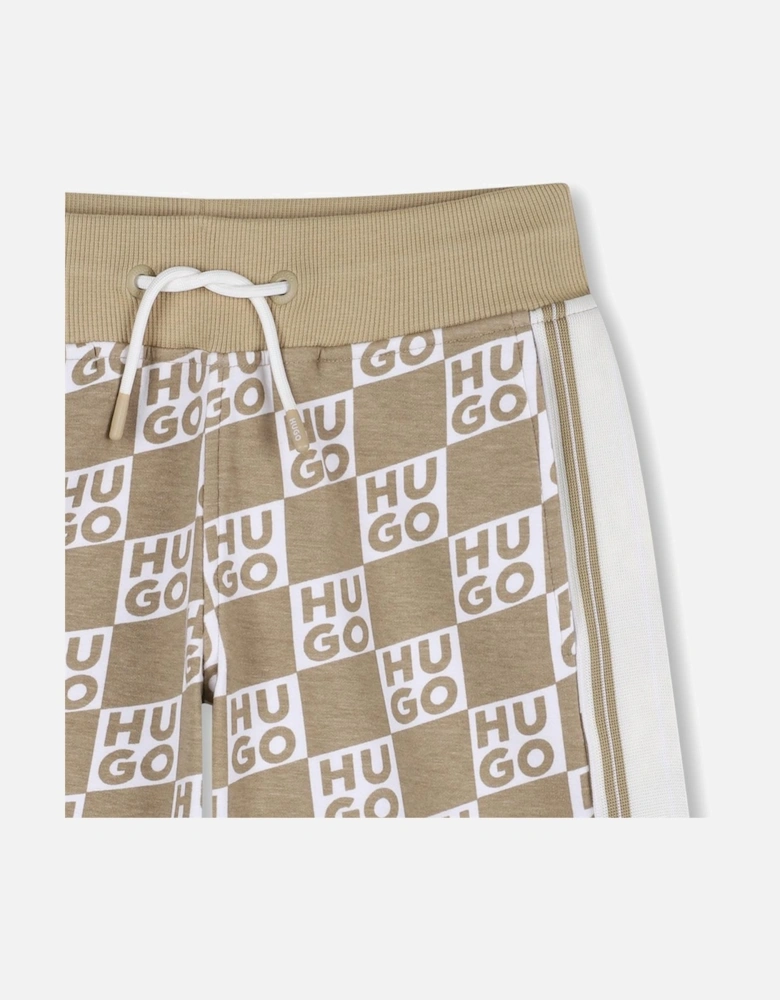 HUGO BEIGE JERSEY SHORTS G00999