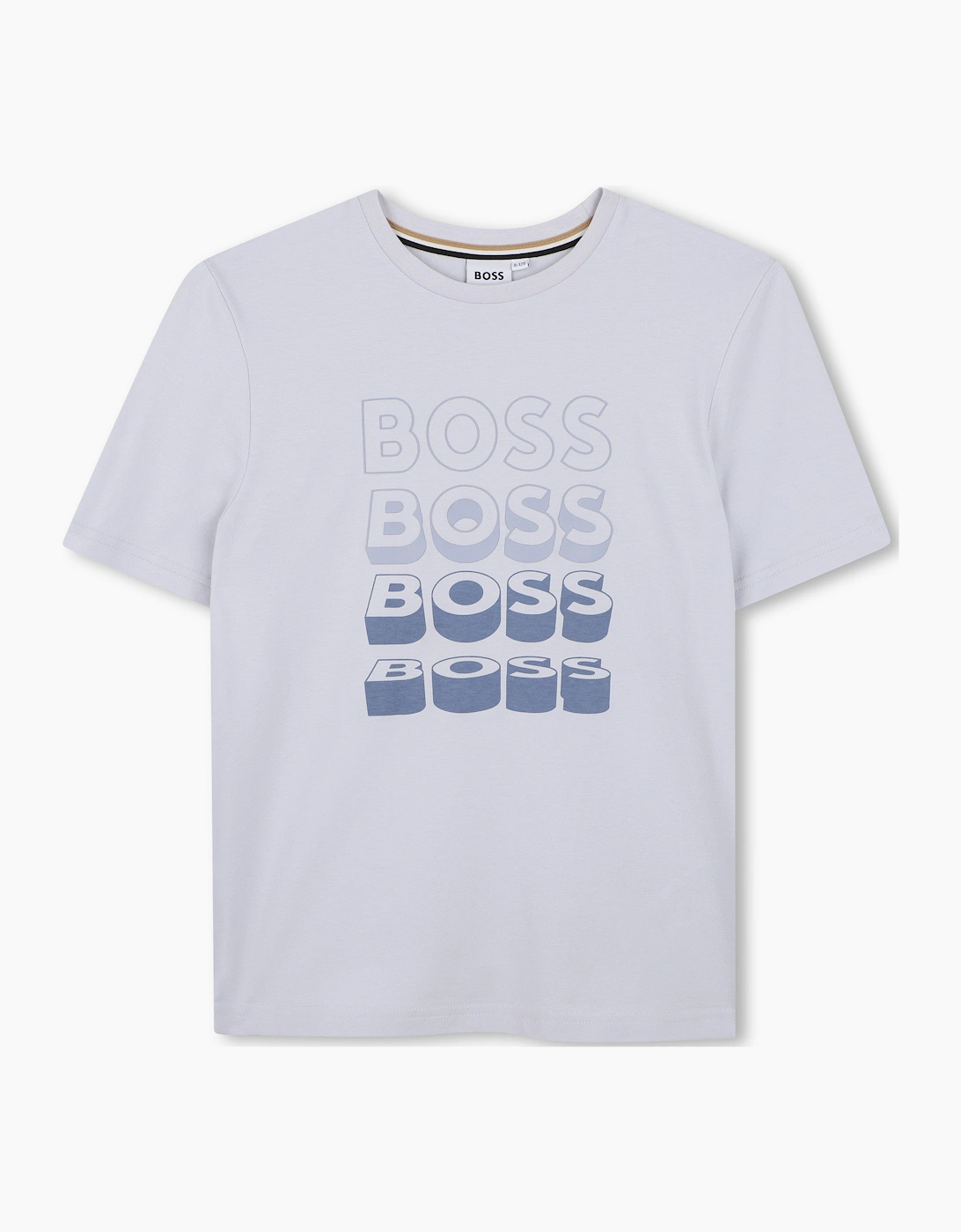 BOSS BOYS PALE BLUE REPEAT LOGO T SHIRT J52982 - White - Size: 14Y