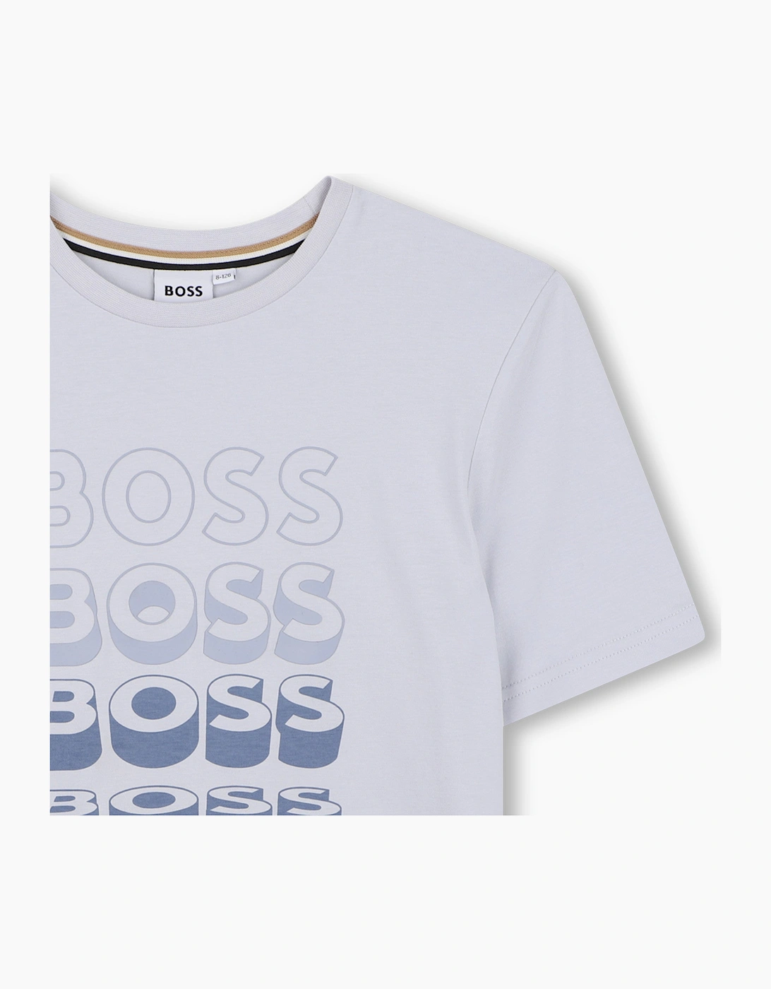 BOSS PALE BLUE REPEAT LOGO T SHIRT J52982