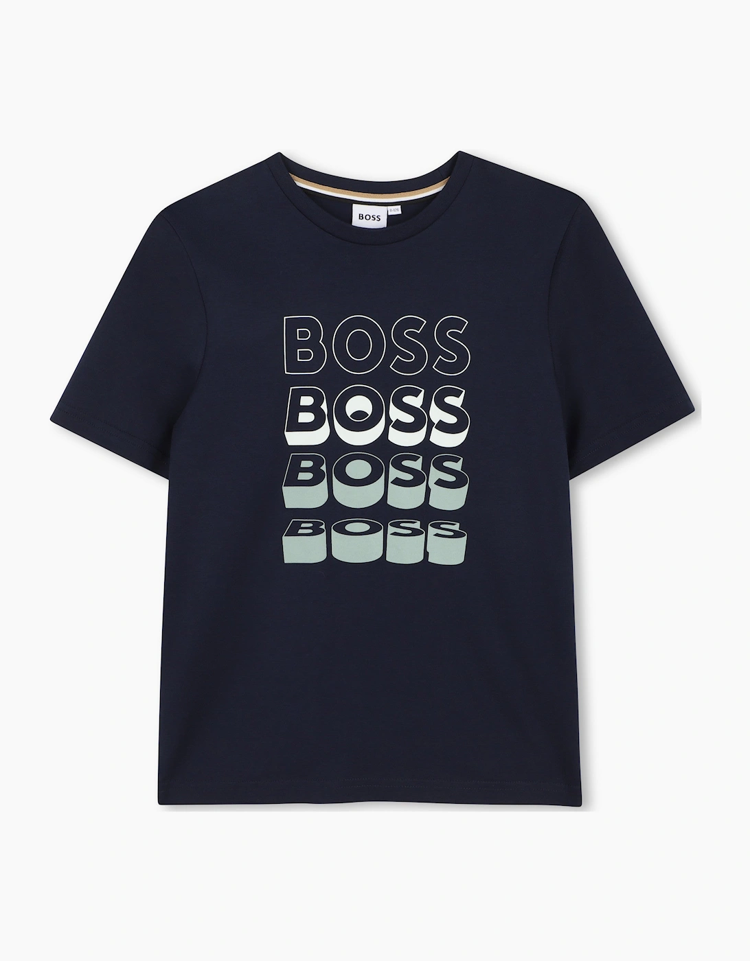 BOSS BOYS NAVY REPEAT LOGO T SHIRT J52982 - Black - Size: 4 years