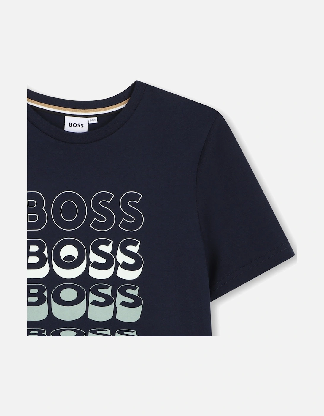 BOSS NAVY REPEAT LOGO T SHIRT J52982