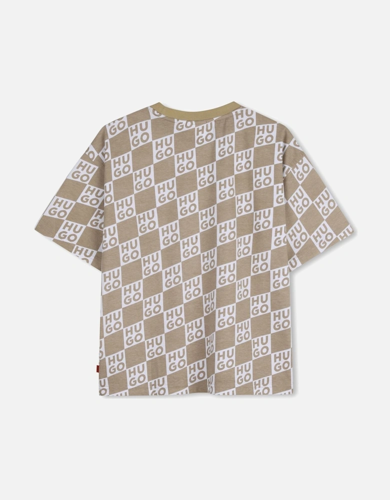 HUGO OVERSIZED BEIGE T SHIRT G01022