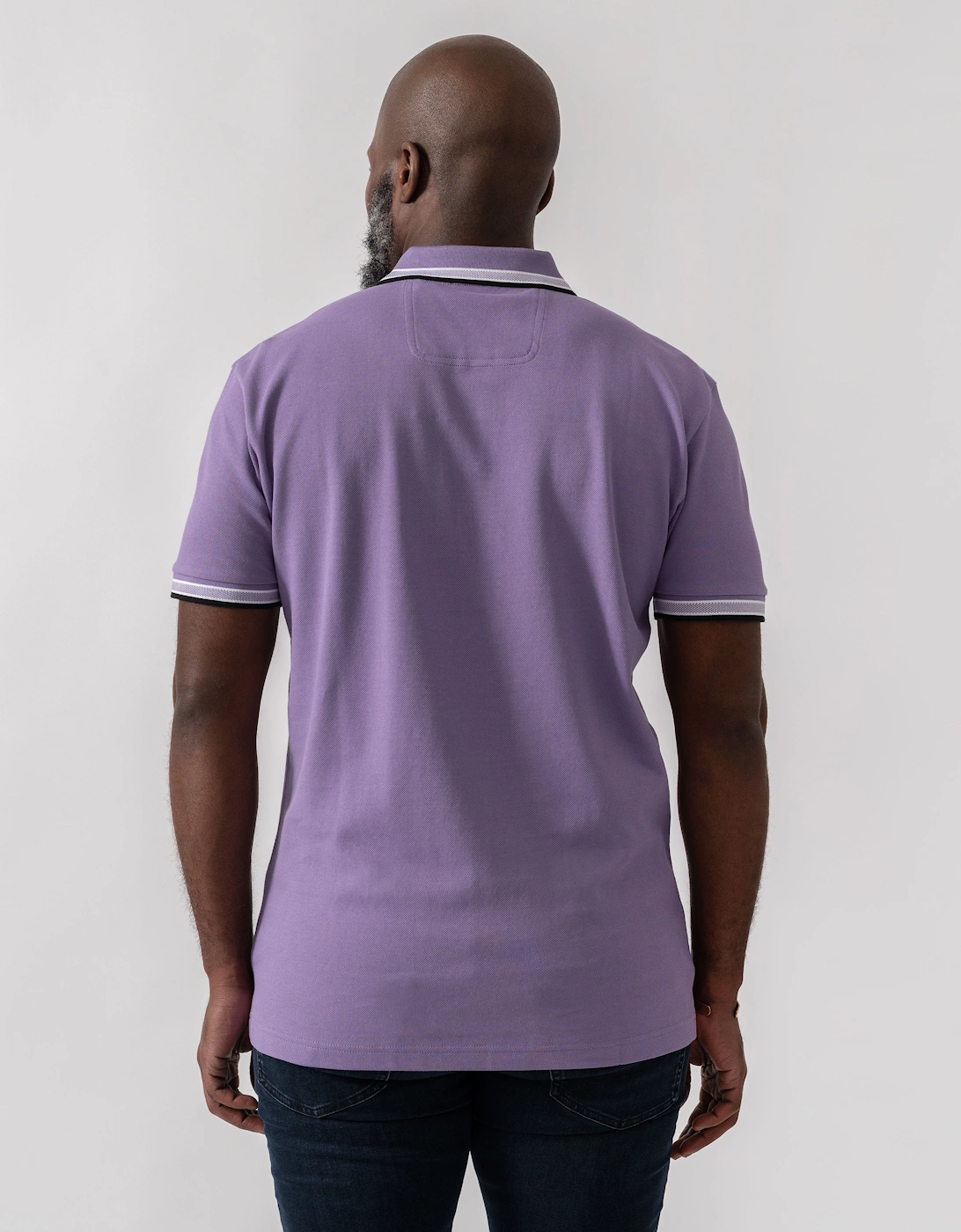 BOSS Green Paddy Mens Cotton-Piqué Polo Shirt with Contrast Logo - Bright Purple 521