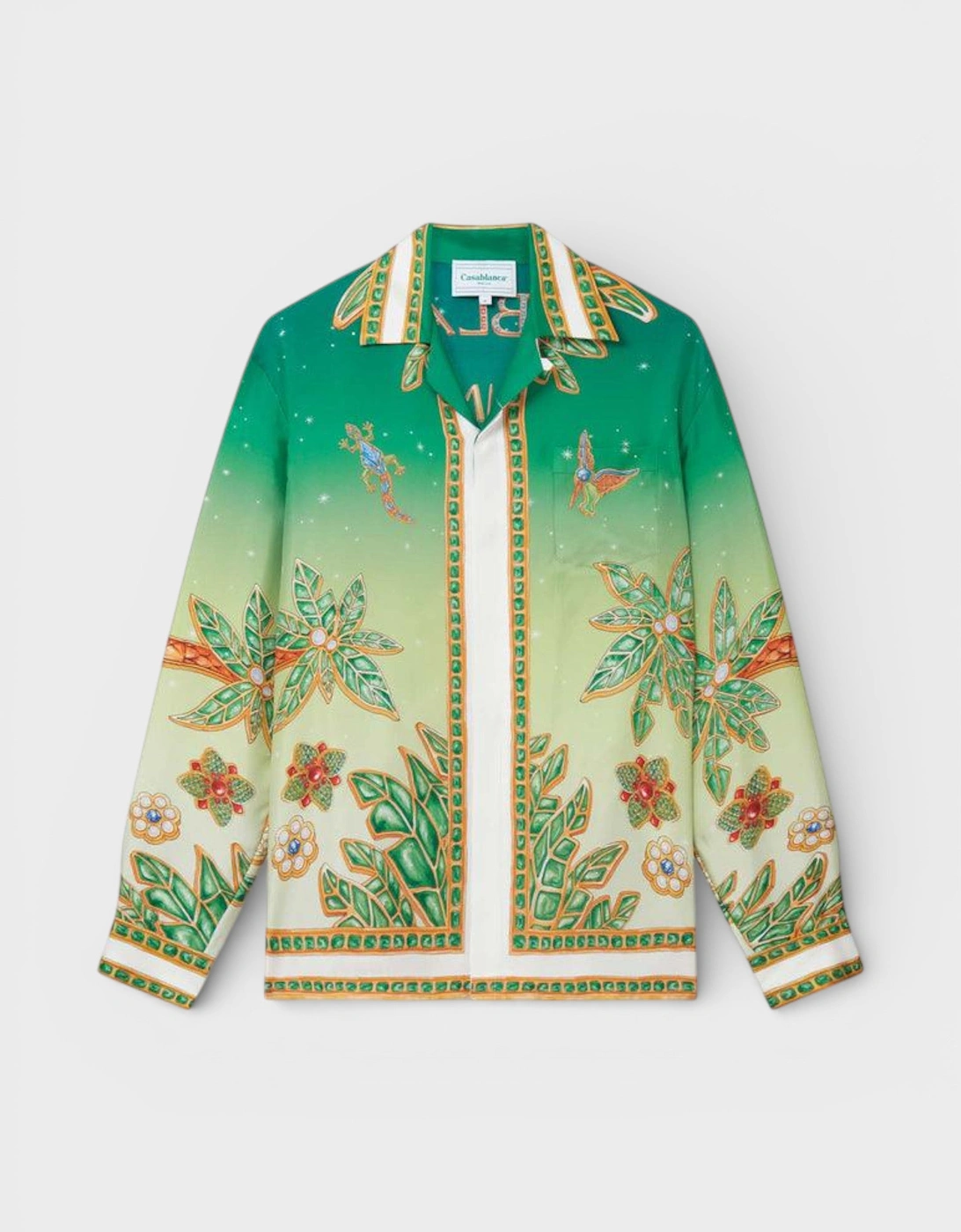 Cuban Collar Long Sleeve Shirt Joyaux D'Afrique