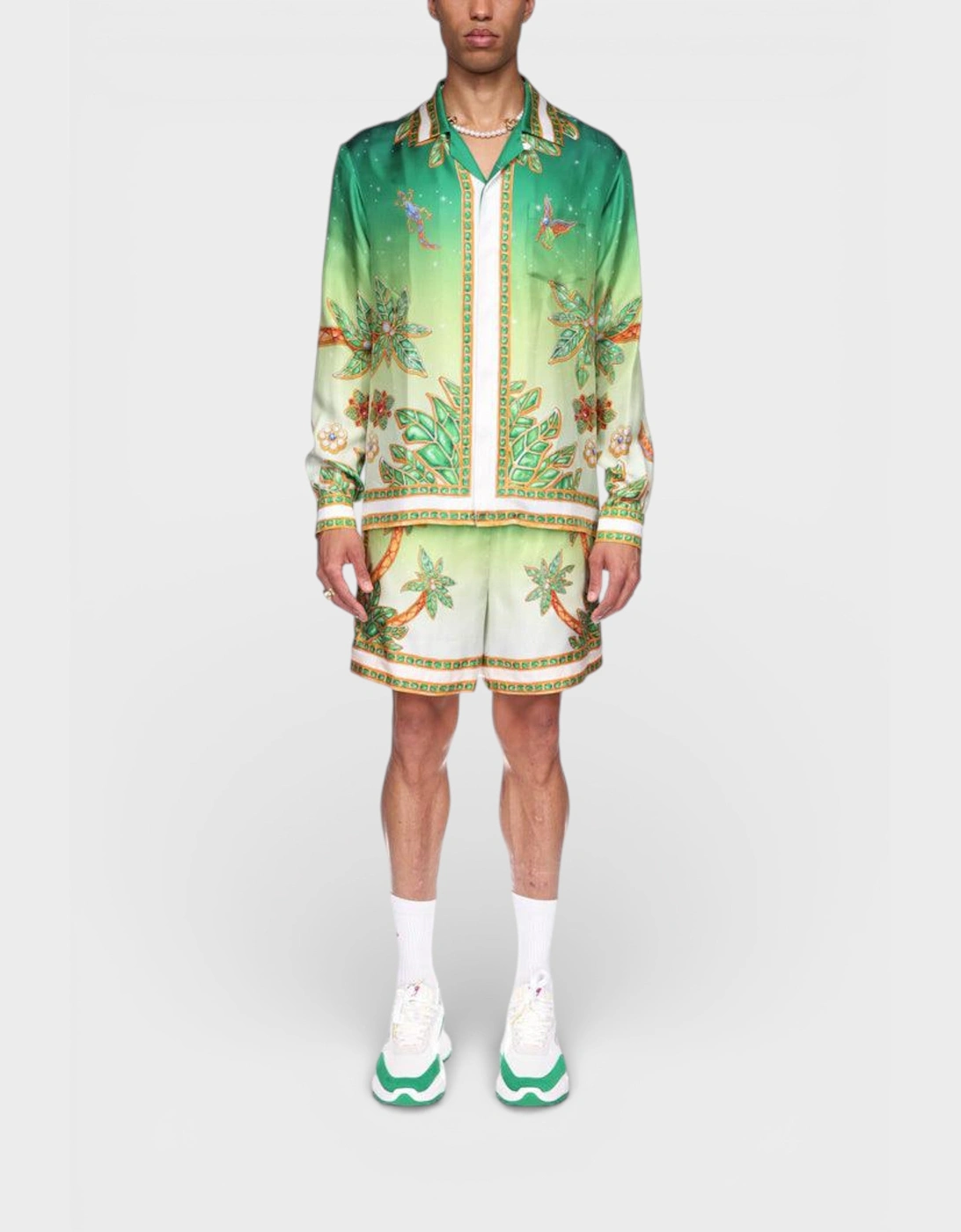 Cuban Collar Long Sleeve Shirt Joyaux D'Afrique