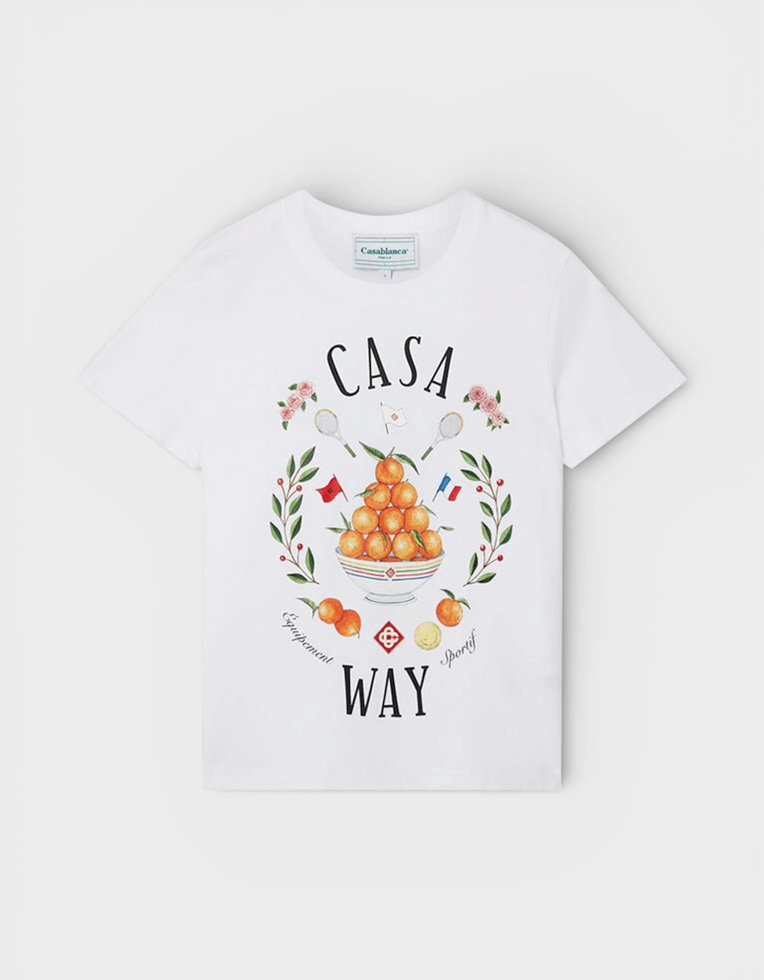 Casablanca Women's White Printed Fitted T-Shirt Casa Way  12 M