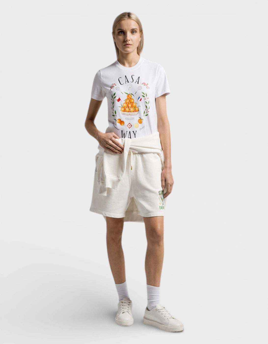 Casablanca Women's White Printed Fitted T-Shirt Casa Way | : Small - Image 2