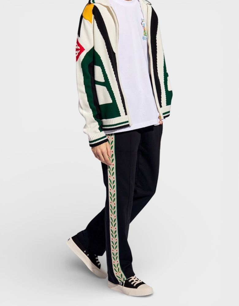 Tape Panelled Sweatpants Laurel Logo Black