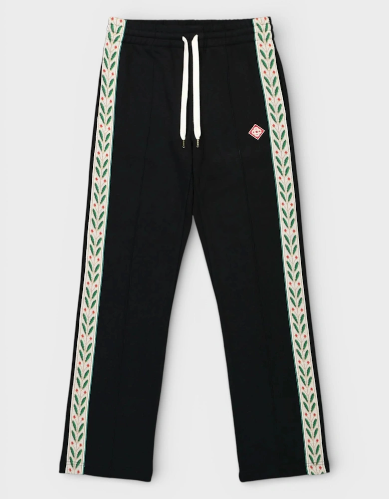Tape Panelled Sweatpants Laurel Logo Black