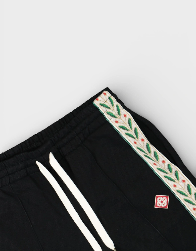 Tape Panelled Sweatpants Laurel Logo Black