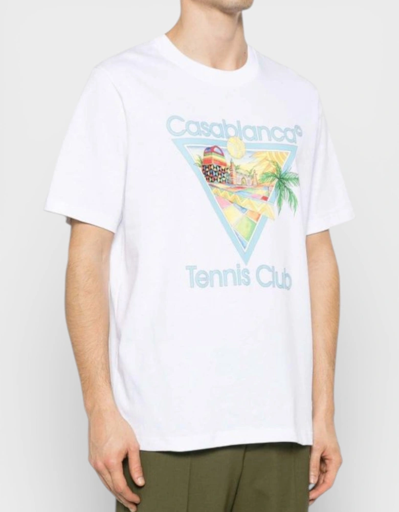 Printed T-Shirt Afro Cubism Tennis Club White