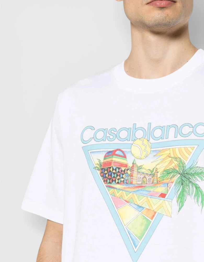 Printed T-Shirt Afro Cubism Tennis Club White