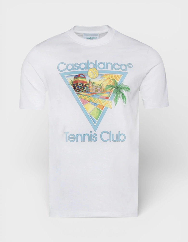 Printed T-Shirt Afro Cubism Tennis Club White