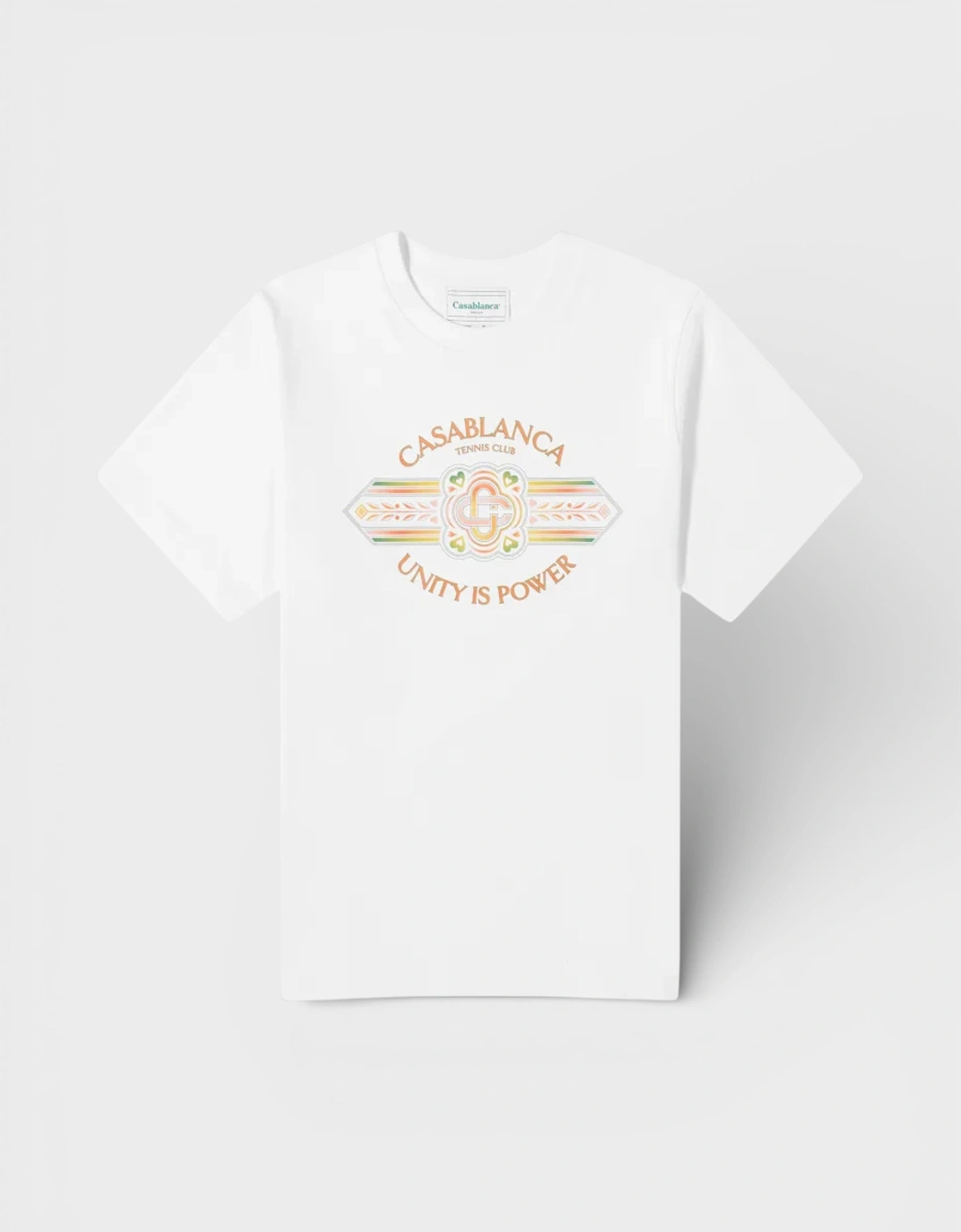 Casablanca Men's White Printed T-Shirt Unity Is Power  44 Xxl