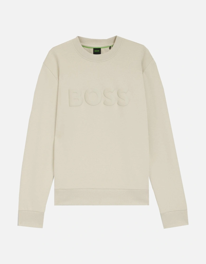 Men's Beige Salbo Crew Neck Sweatshirt