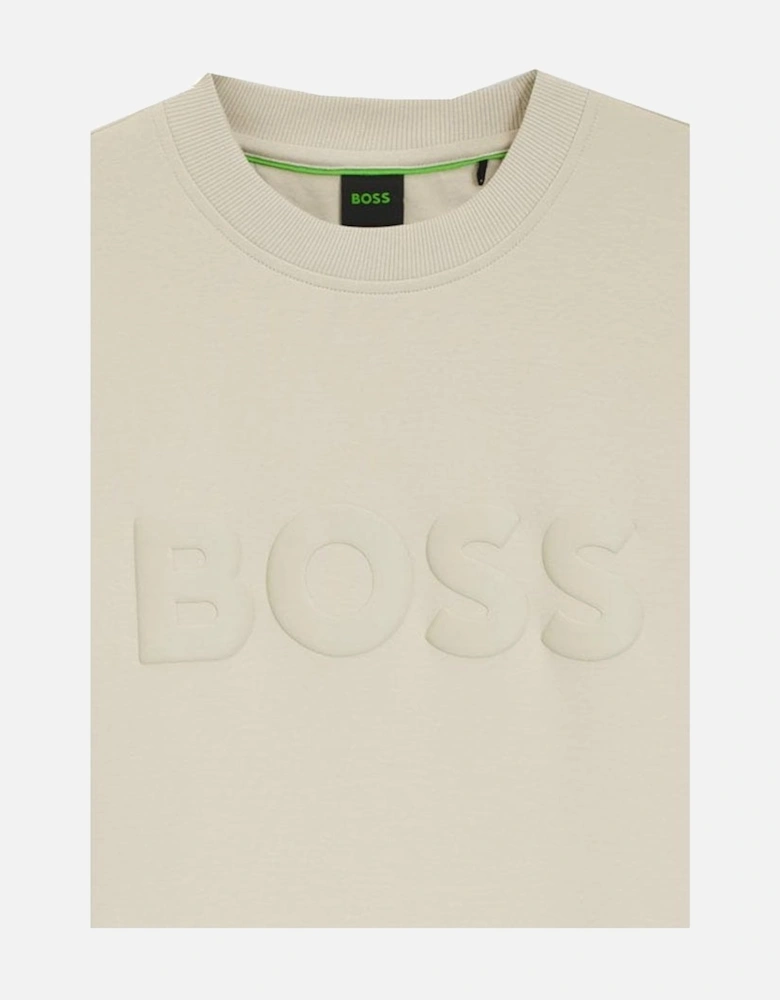 Men's Beige Salbo Crew Neck Sweatshirt