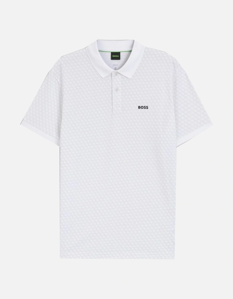 Men's White Chip Paddy Polo Shirt With All Over Pattern