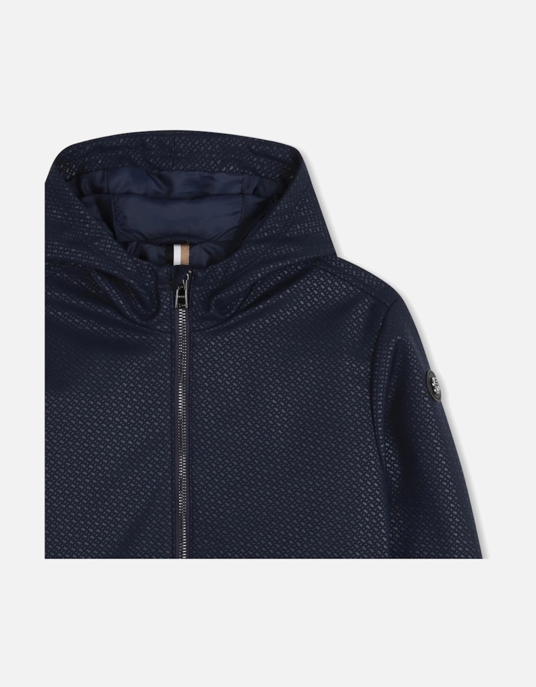 BOSS NAVY HOODED WINDBREAKER J52997