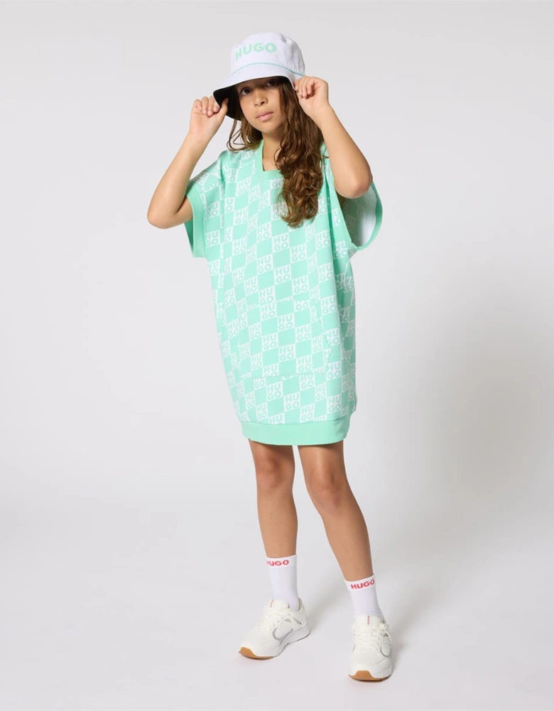 HUGO GIRLS GREEN DRESS G01027