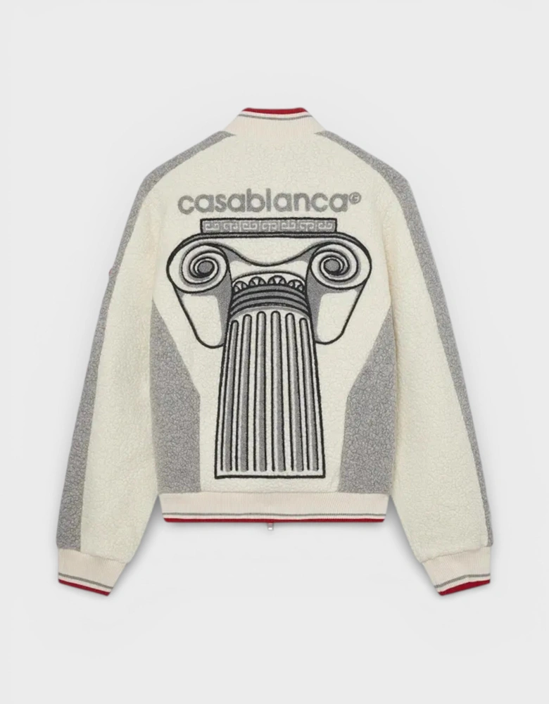 Embroidered Cashmere Terry Jacket White Column