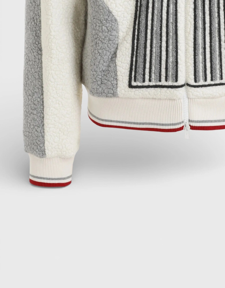 Embroidered Cashmere Terry Jacket White Column