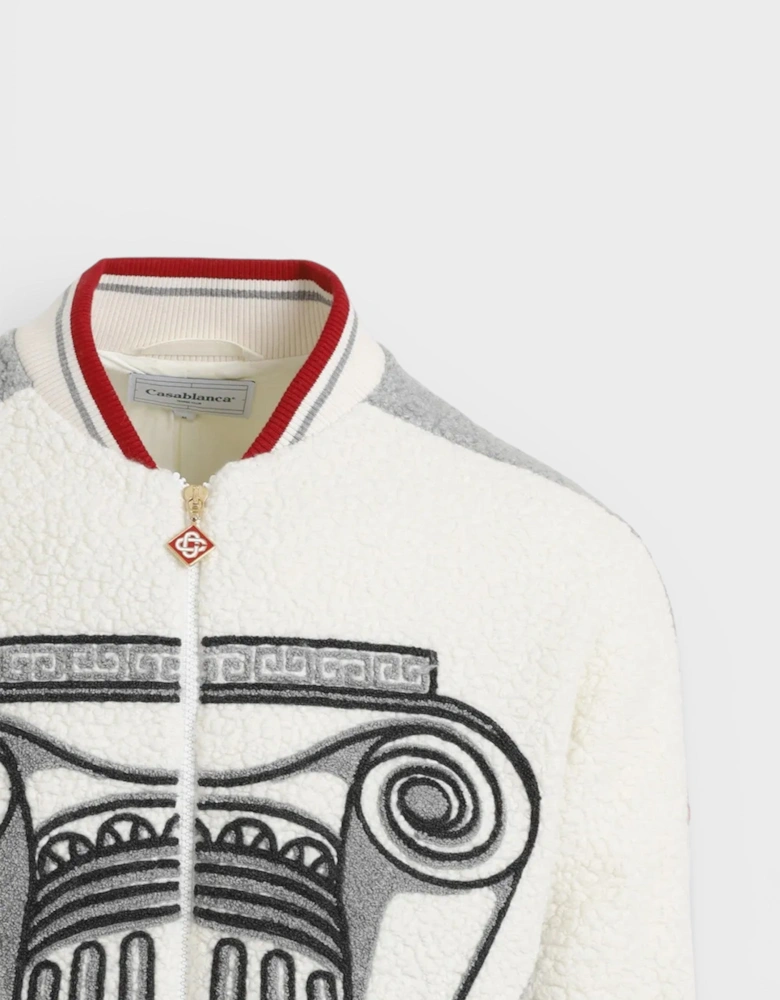 Embroidered Cashmere Terry Jacket White Column