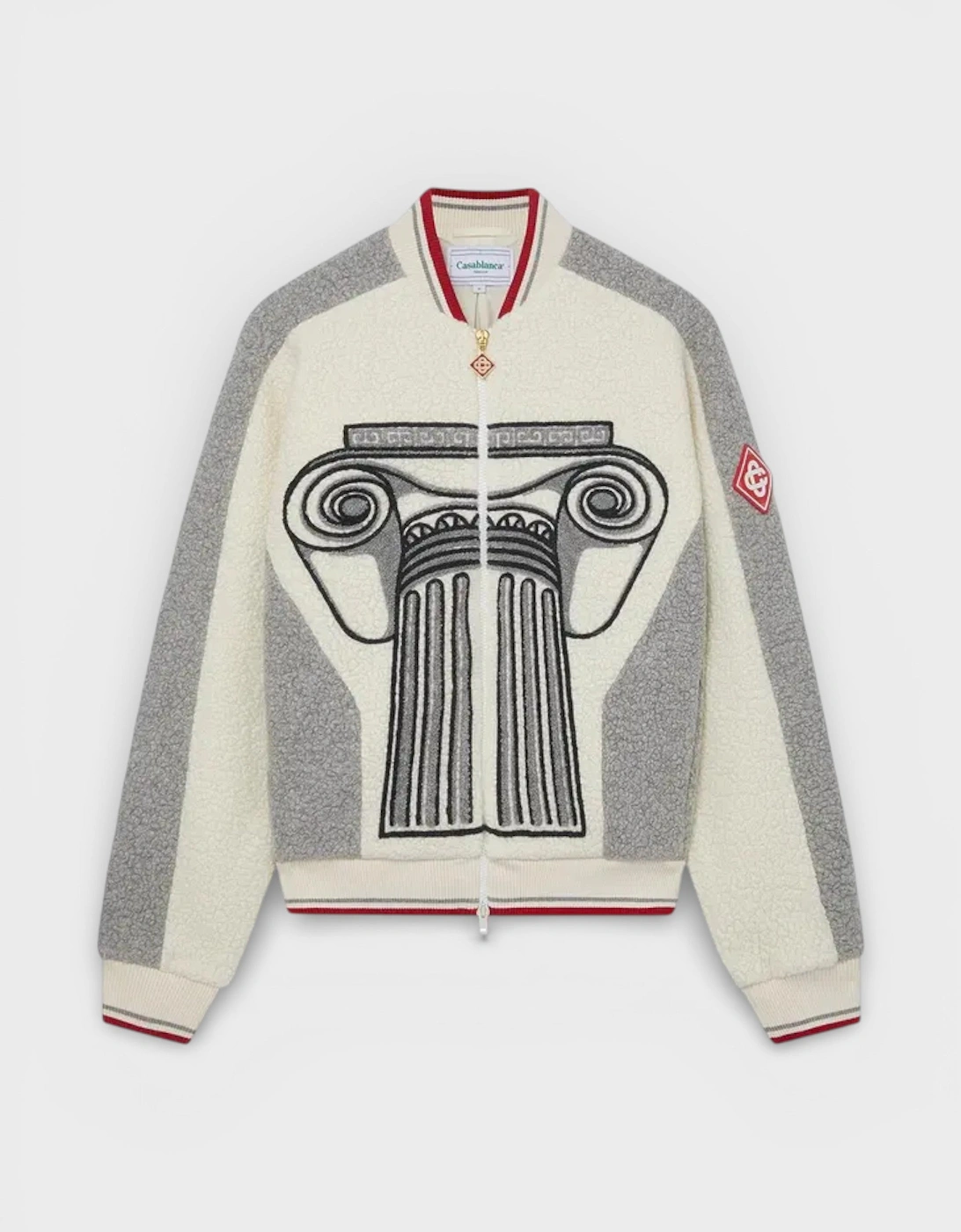 Embroidered Cashmere Terry Jacket White Column